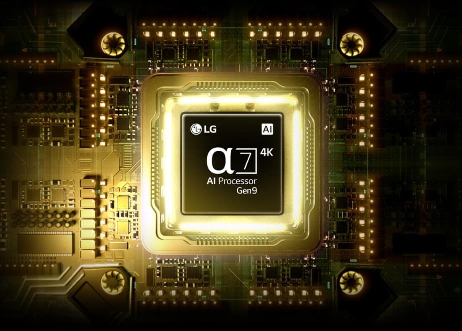 מעבד α7 AI 4K דור 9 בטלוויזיית LG 85NU850B6LA