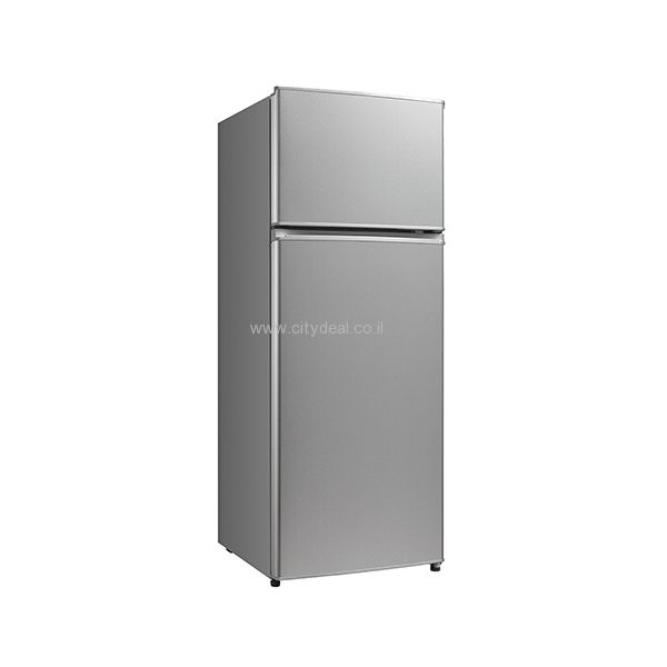 Midea HD273FN - פתרון אחסון חכם מקרר מקפיא עליון Midea HD273FN בגימור כסוף - עיצוב קומפקטי ויוקרתי למטבחים קטנים