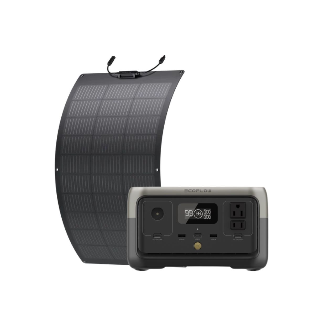 קיט תחנת כוח ניידת ECOFLOW RIVER 2 + פאנל סולארי 100W גמיש קיט תחנת כוח ניידת ECOFLOW RIVER 2 + פאנל סולארי 100W גמיש