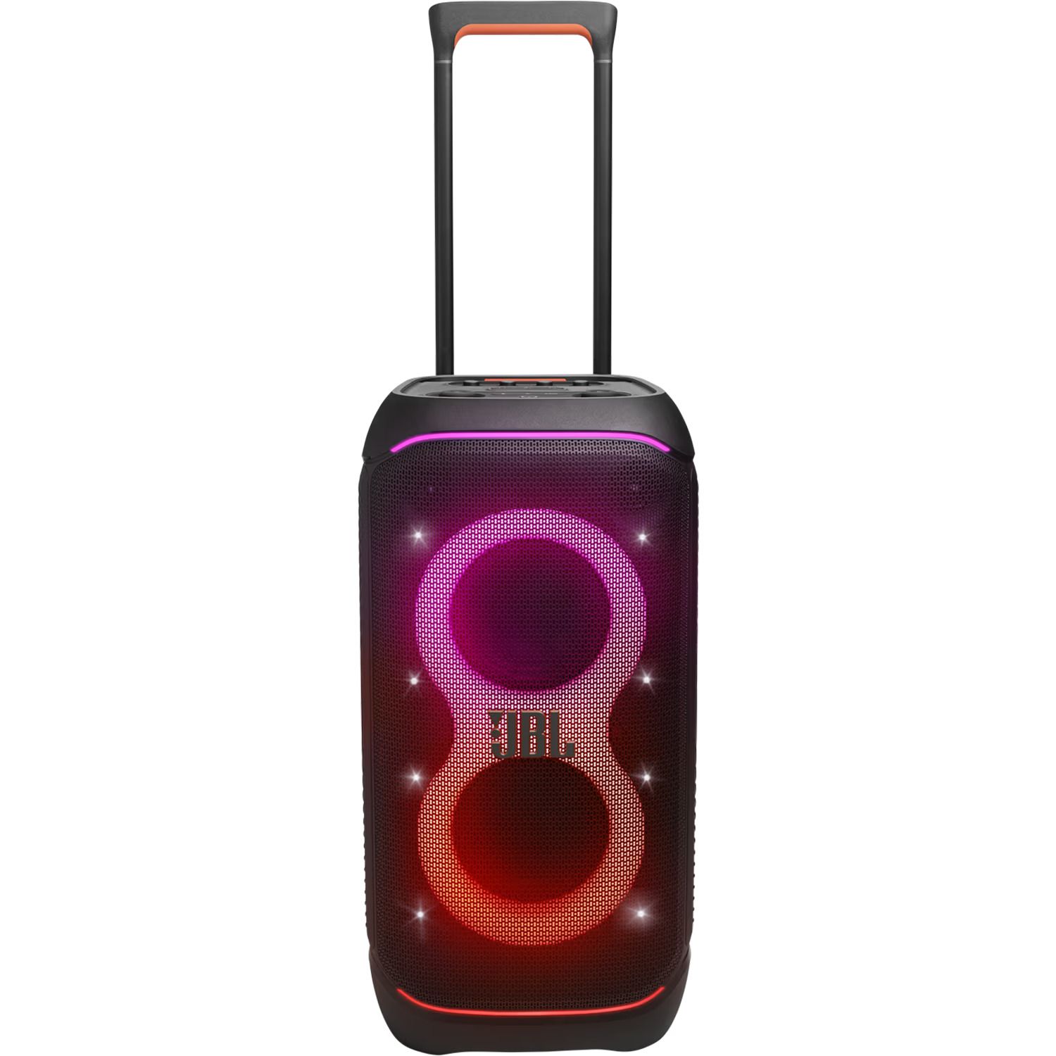 JBL PartyBox Stage 320 Black - ידית נשלפת וגלגלים לניידות ידית אחיזה טלסקופית נשלפת בבידורית JBL PartyBox Stage 320 שחור לניידות קלה