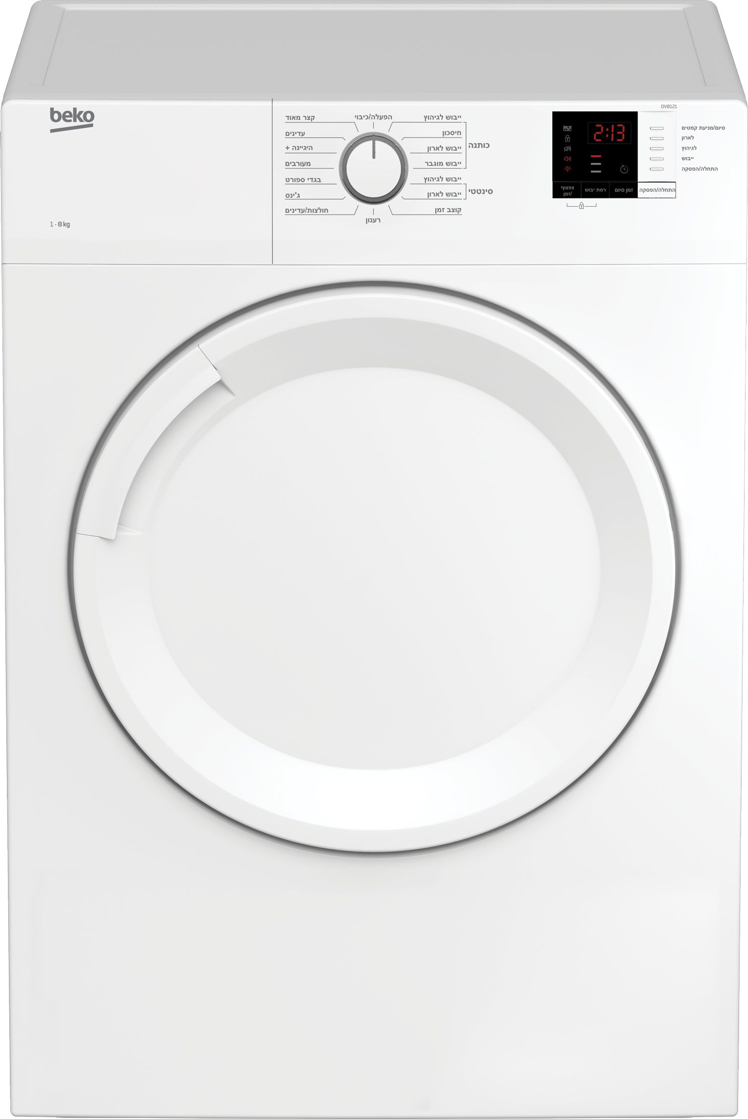 מייבש כביסה Beko DV8121 לבן 8 ק מייבש כביסה Beko DV8121 לבן 8 ק