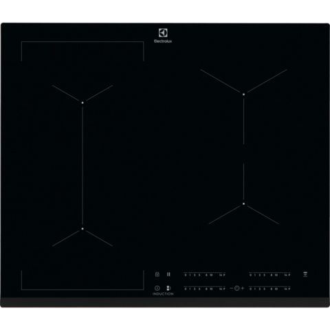EIV634 כיריים אינדוקציה, Electrolux, EIV634, MULTIZONE, יבואן רשמי, שחור, משטח מלא, גישור, טורבו