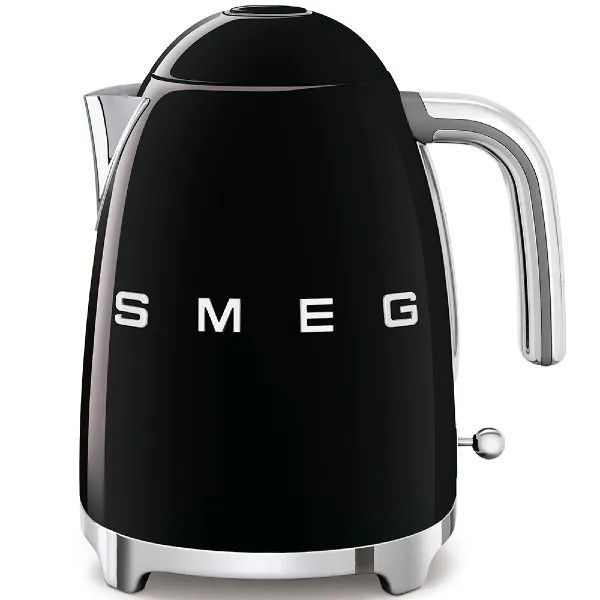 קומקום SMEG KLF03BLEU שחור מבריק בעיצוב שנות ה-50 קומקום חשמלי SMEG KLF03BLEU שחור מבריק בנפח 1.7 ליטר