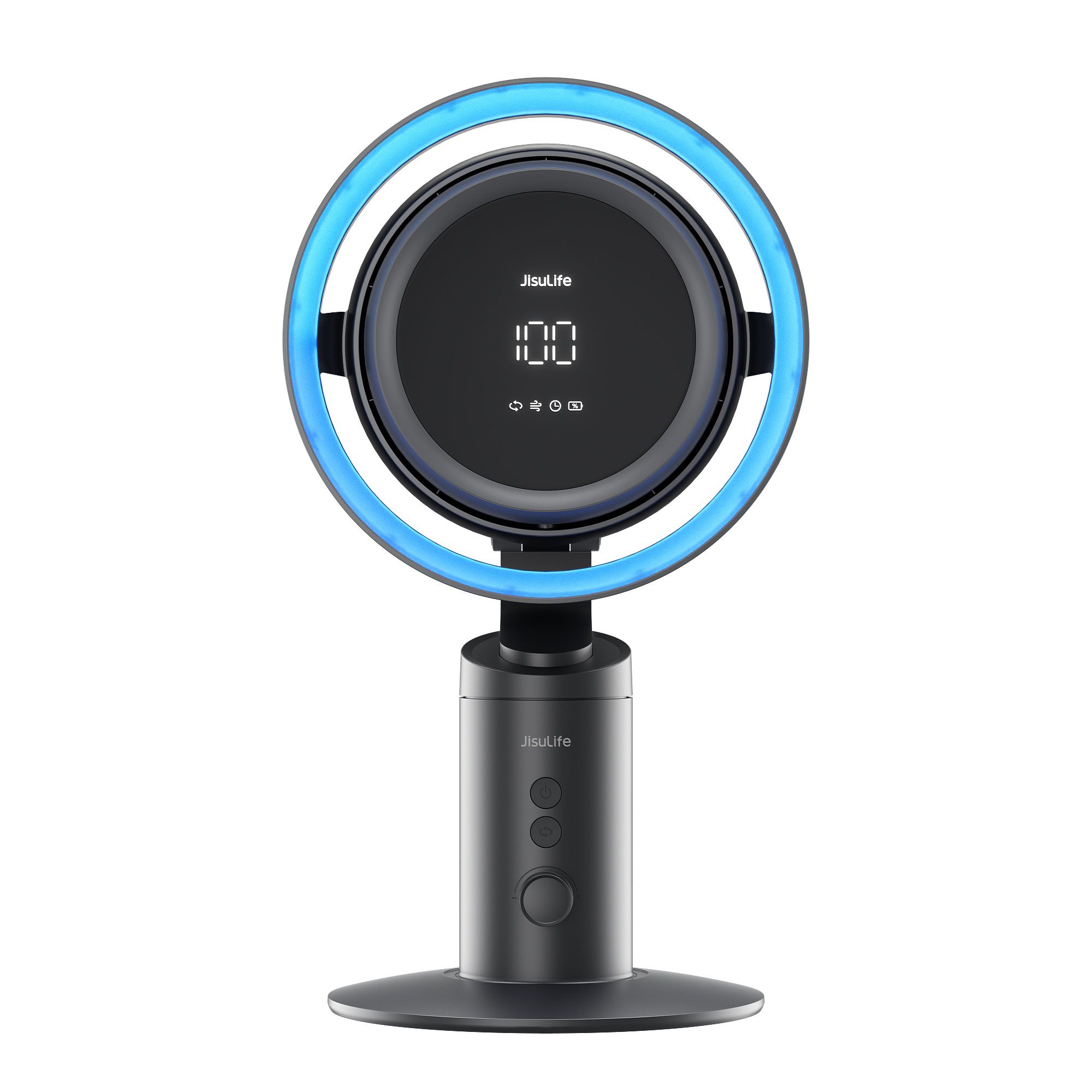 JISULIFE Table Fan Pro3 Dark Grey מאוורר שולחן טורבו JISULIFE Table Fan Pro3 צבע אפור כהה עם סינון H11 ותאורת אווירה