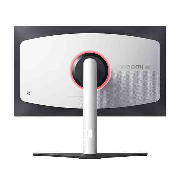 Xiaomi G Pro 27i - מבט אחורי של המסך מבט אחורי של מסך Xiaomi G Pro 27i עם עיצוב גיימינג ותאורת RGB