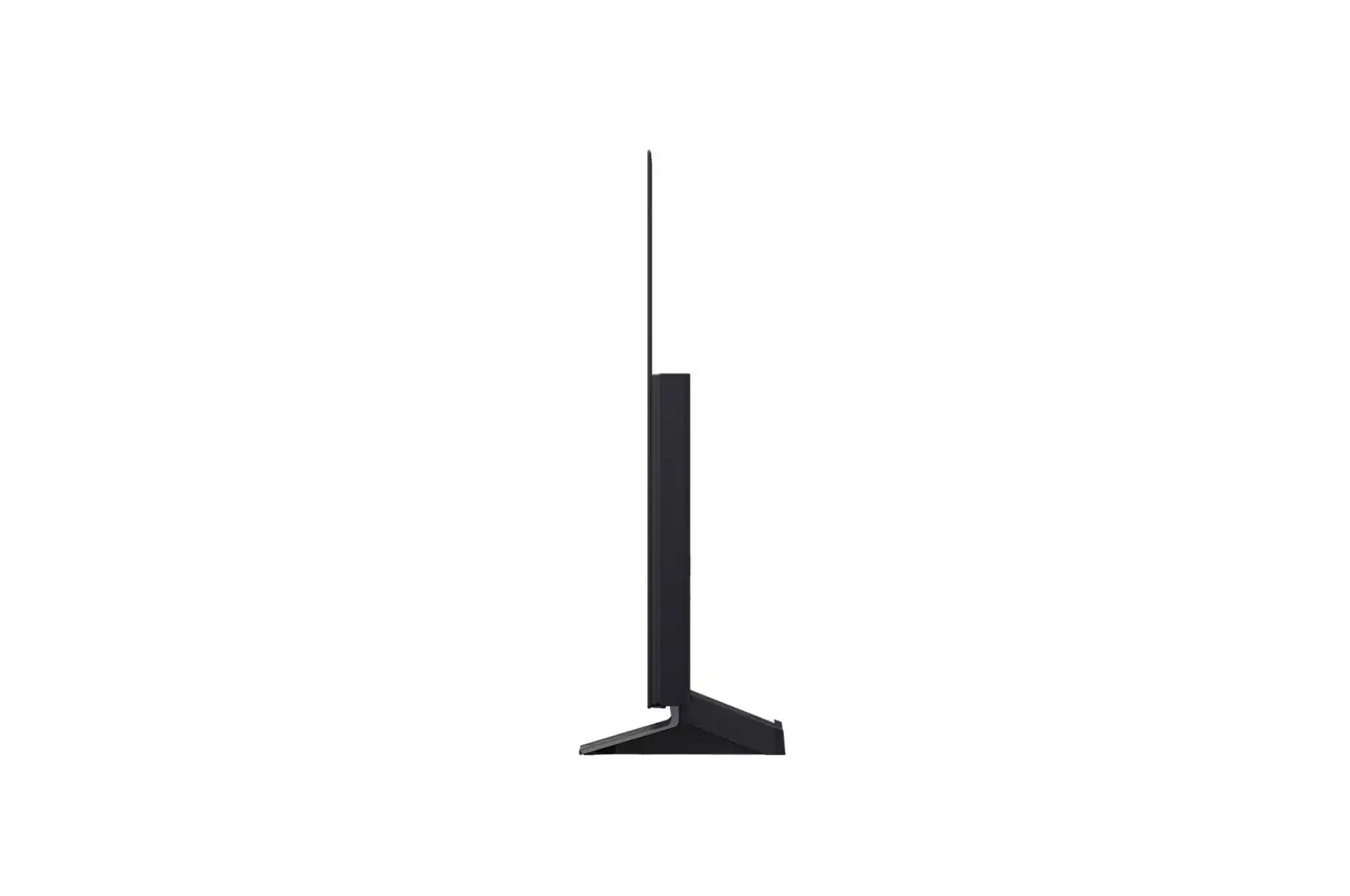 LG OLED48C56LA C5 עיצוב דק מהצד תמונת פרופיל צד של LG OLED48C56LA C5 הממחישה עיצוב OLED דק במיוחד
