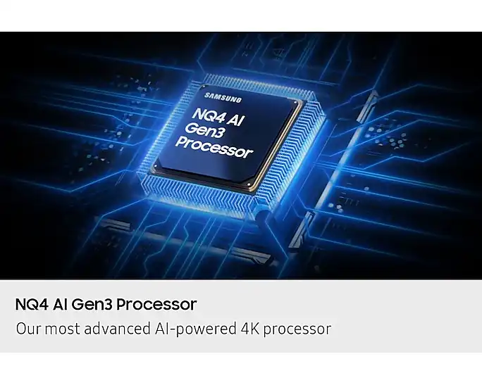 Samsung QE43QN90F מעבד NQ4 AI Gen3 מעבד NQ4 AI Gen3 בטלוויזיה Samsung QE43QN90F לשדרוג איכות תמונה וסאונד