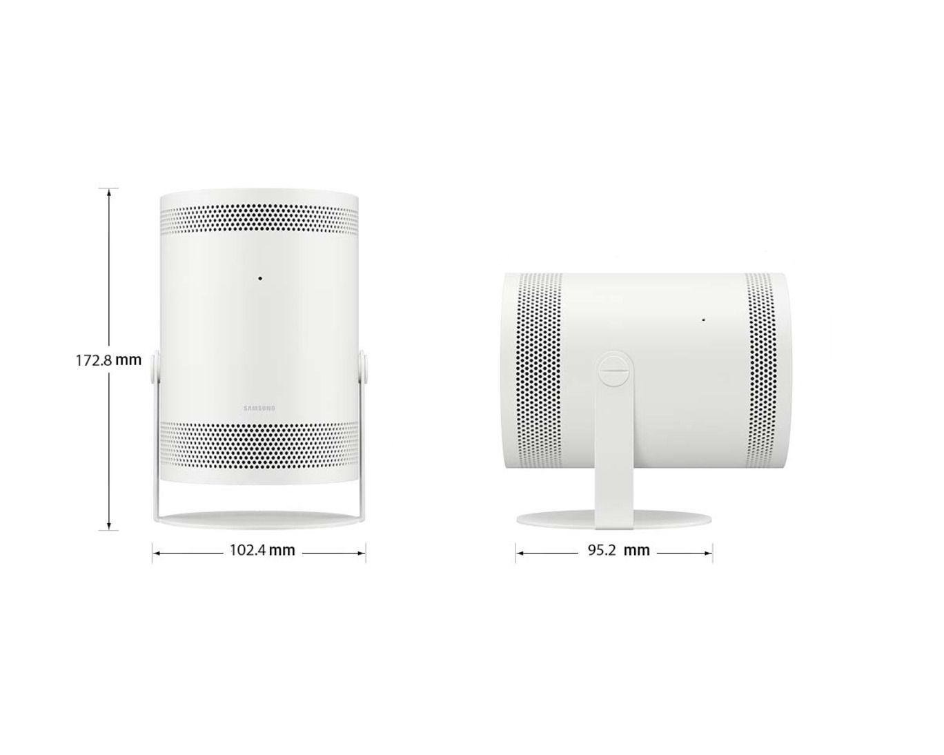 Samsung SP-LFF3CL תרשים מידות מוצר תרשים מידות מקרן Samsung SP-LFF3CL רוחב גובה עומק