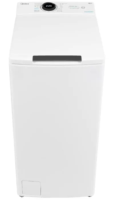 Midea MF100T80BW מכונת כביסה פתח עליון 8 ק״ג מכונת כביסה פתח עליון Midea MF100T80BW קיבולת 8 ק״ג דירוג אנרגטי A
