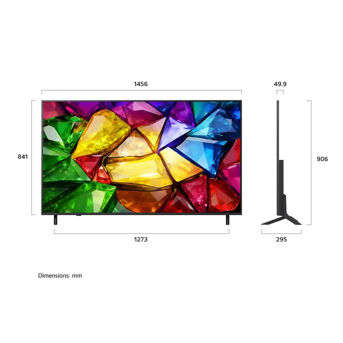 מידות טלוויזיה LG 65MRGB85B6C 65 אינץ׳ תרשים מידות LG 65MRGB85B6C טלוויזיה 65 אינץ׳ כולל מעמד וללא מעמד