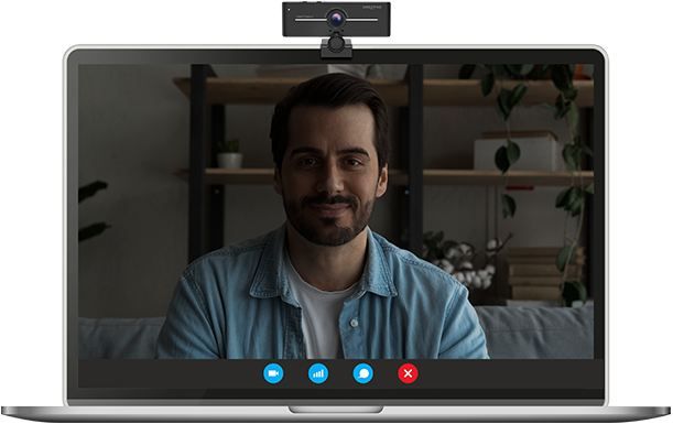 Creative Live! Cam Sync 4K - מבט קדמי מצלמת רשת Creative Live! Cam Sync 4K UHD עם מיקרופונים מובנים