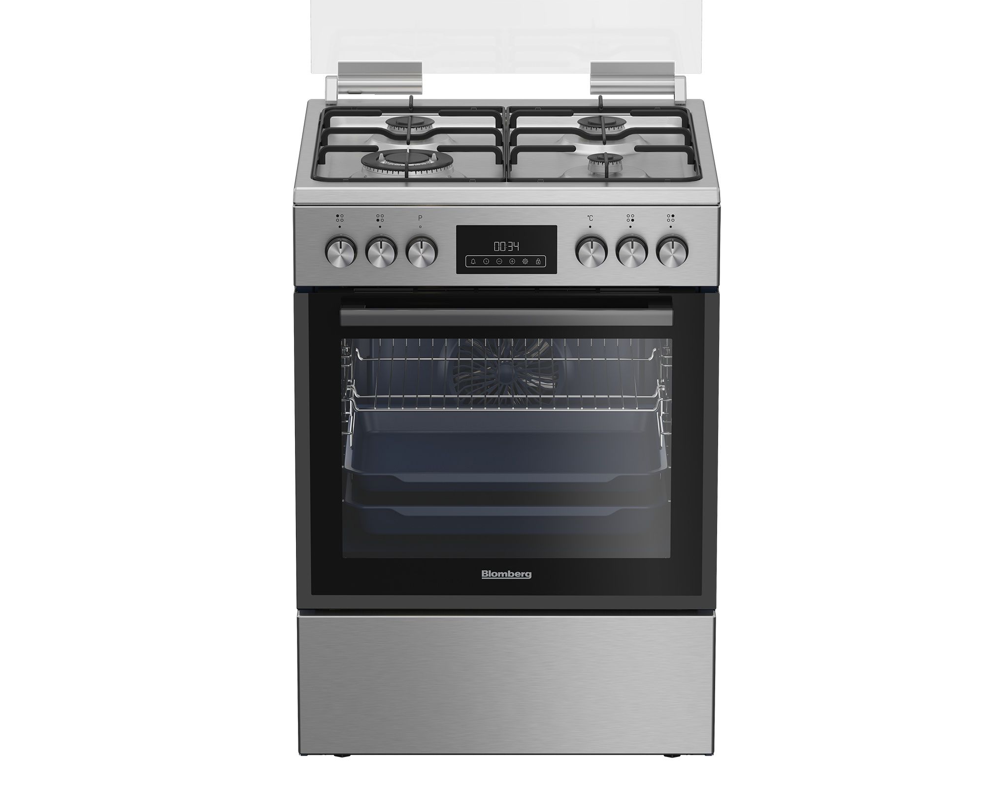 Blomberg HGN8435X תנור משולב כיריים גז נירוסטה תנור משולב כיריים גז Blomberg HGN8435X נירוסטה 60 ס״מ עם טורבו אקטיבי