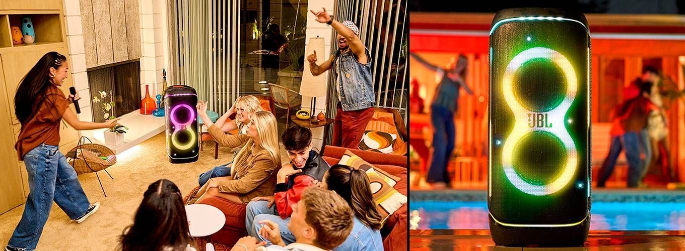 JBL PartyBox 720 - ניידות עם גלגלים רחבים גלגלים רחבים וידית נשיאה בבידורית JBL PartyBox 720