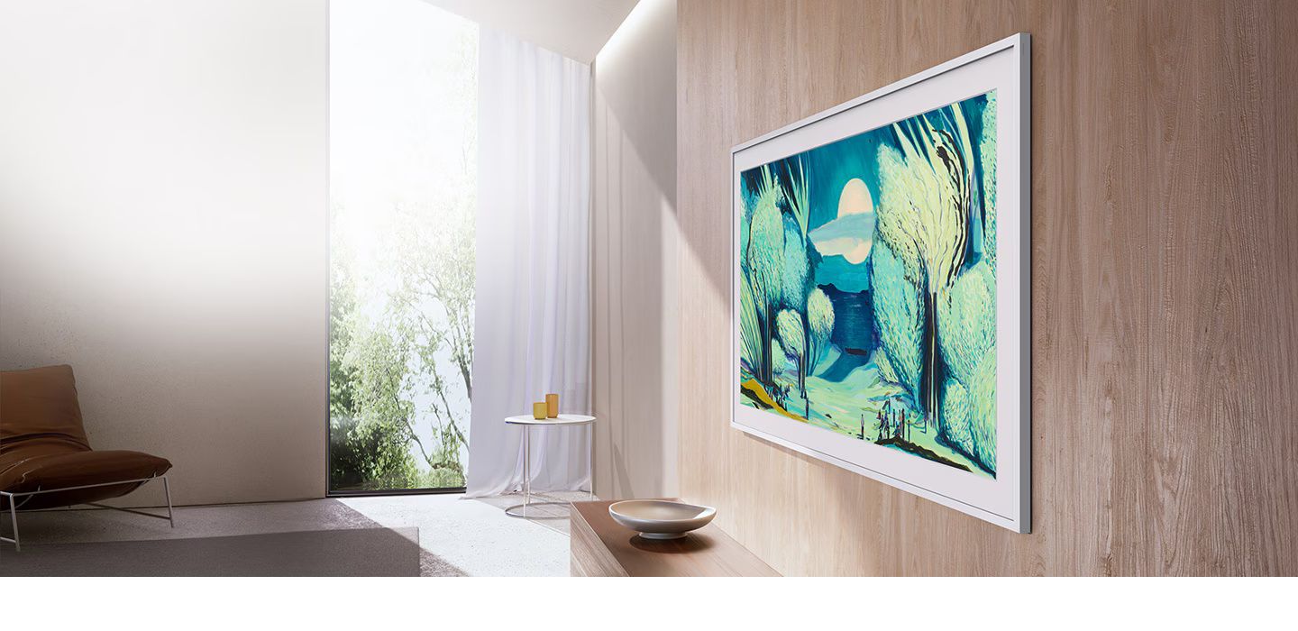 Samsung The Frame QE43LS03F - Art Mode להצגת אומנות Samsung The Frame QE43LS03F במצב Art Mode להצגת אומנות בסביבה ביתית