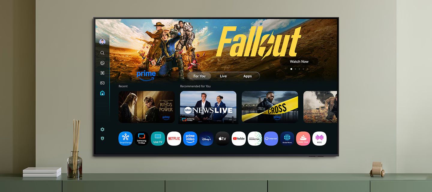 One UI Tizen בטלוויזיה Samsung QE55Q6F Samsung QE55Q6F One UI Tizen חוויית מסך בהתאמה אישית Smart TV