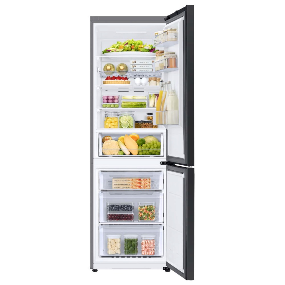 Samsung Bespoke AI RB35C6225-SAHARA מצב פתוח Samsung Bespoke AI RB35C6225-SAHARA במצב פתוח עם מוצרים להמחשה