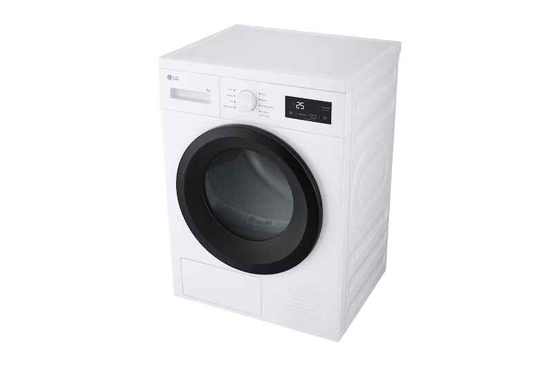 מייבש LG RH8N15WH Heat Pump מייבש כביסה LG RH8N15WH עם משאבת חום במבט אלכסוני