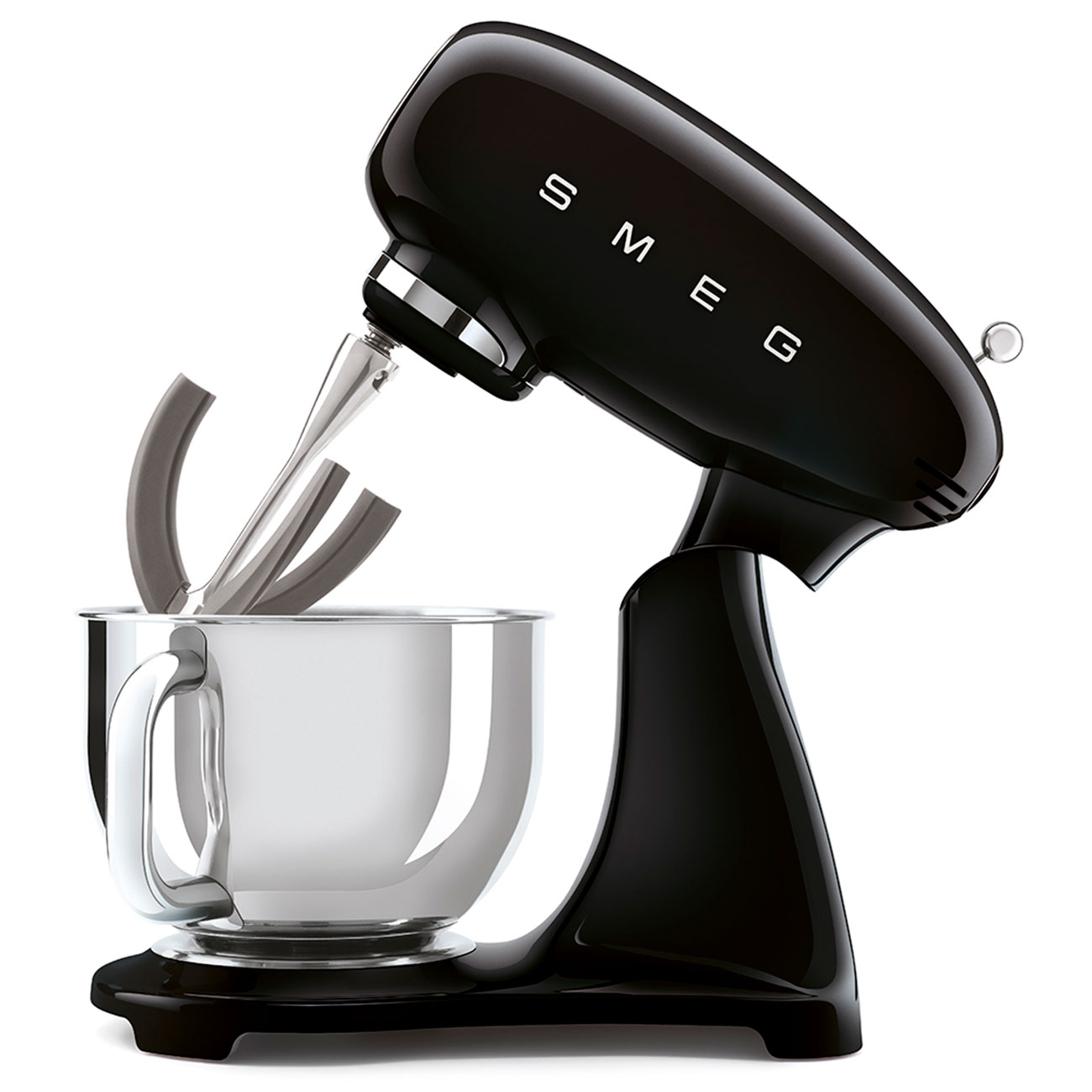 SMEG SMF03BLEU - איכות חומרים וגימור פרימיום מיקסר SMEG SMF03BLEU שחור עם הדגשת איכות הגימור והקערה