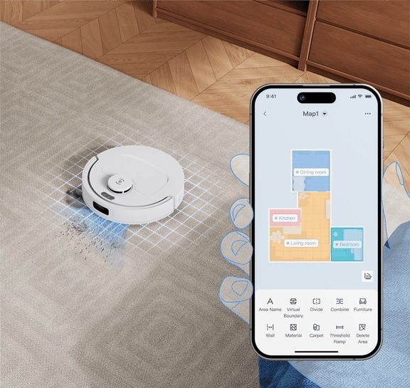 ECOVACS T30C Prime OMNI - שליטה דרך אפליקציה שליטה באפליקציית ECOVACS HOME עבור DEEBOT T30C Prime OMNI