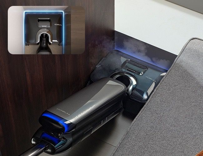 Tineco FLOOR ONE S9 Artist Steam - ניקוי יסודי קרוב לקירות ופינות מברשת Tineco FLOOR ONE S9 Artist Steam מנקה קרוב לקיר ולפינות הבית