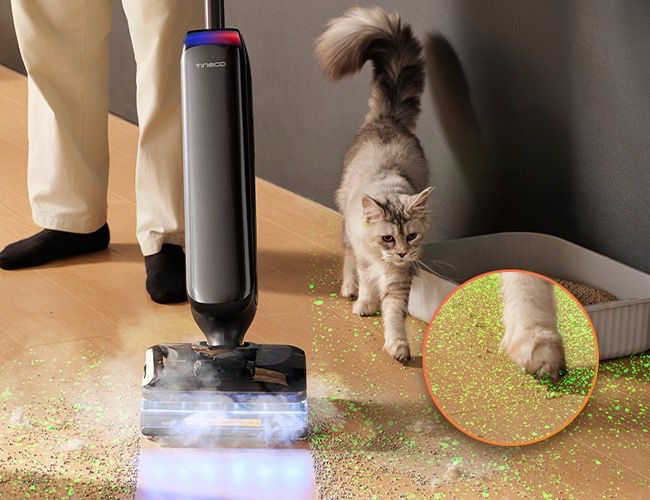 Tineco FLOOR ONE S9 Artist Steam - ניקוי קצוות משולש קרוב יותר לפינות ולקירות Tineco FLOOR ONE S9 Artist Steam ניקוי קצוות משולש קרוב לקיר ולפאנל
